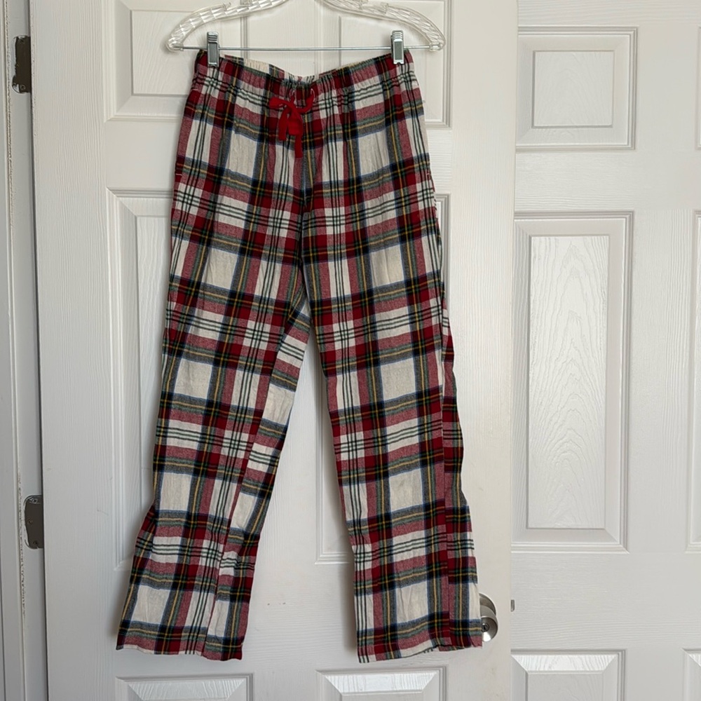 Old Navy White Red Plaid Flannel Pajamas Pants XS